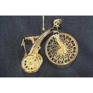 Danbury Mint 2006 24K Gold Plated Metal Miniature Tricycle Ornament With Intrica